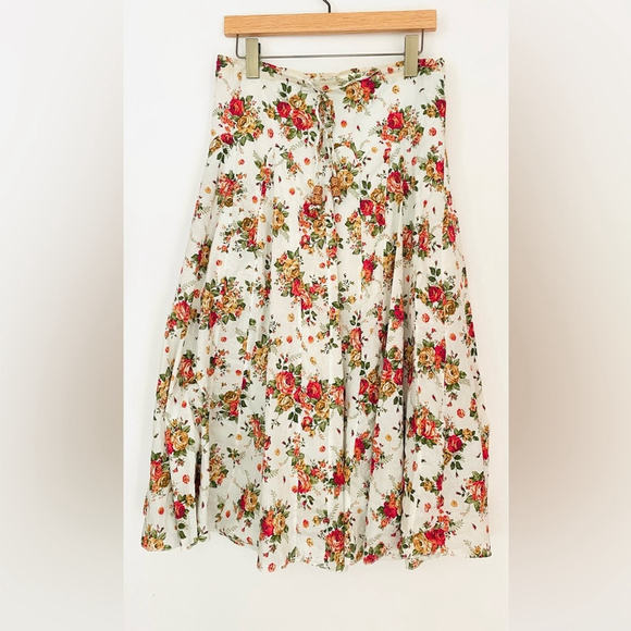 ginger cotton Floral Print Midi Skirt - Picture 2 of 7